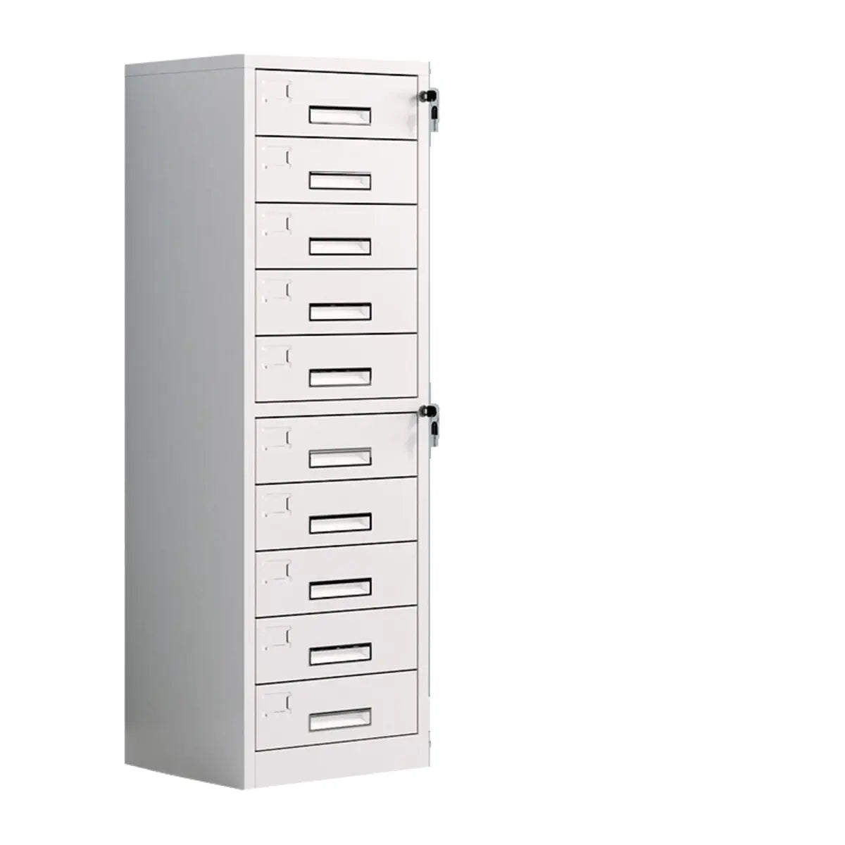 Off-White Steel Glass Doors Lockable Filing Cabinet Image - 17