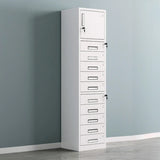 Off-White Steel Glass Doors Lockable Filing Cabinet Image - 18