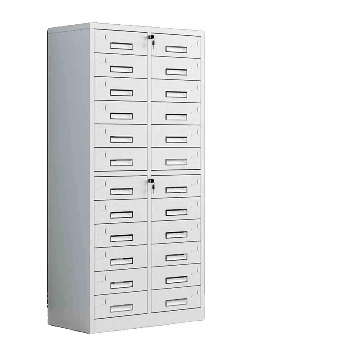 Off-White Steel Glass Doors Lockable Filing Cabinet Image - 23