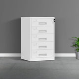 Off-White Steel Glass Doors Lockable Filing Cabinet Image - 24