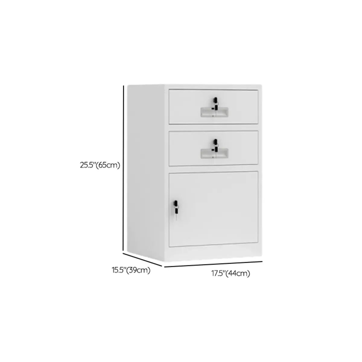 Off-White Steel Glass Doors Lockable Filing Cabinet Image - 26