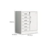 Off-White Steel Glass Doors Lockable Filing Cabinet Image - 32