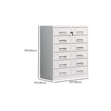 Off-White Steel Glass Doors Lockable Filing Cabinet Image - 33