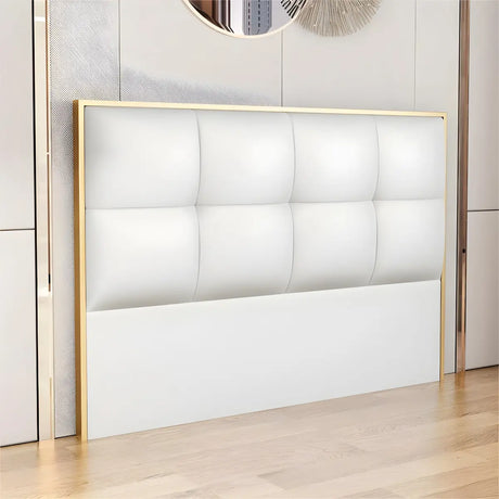 Off-White Tufted Rectangular Upholstered Headboard Image - 1