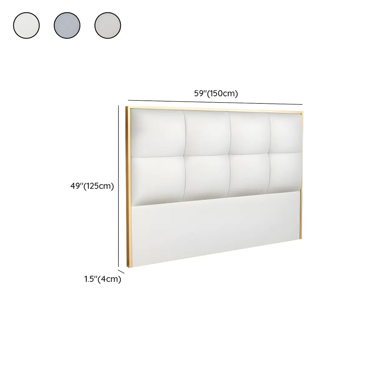 Off-White Tufted Rectangular Upholstered Headboard 