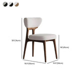 Off-White Upholstered Backrest Wooden Dining Chair Image - 16