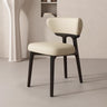 Off-White Upholstered Backrest Wooden Dining Chair Image - 5