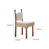 Off-White Upholstered Round Back Wood Dining Chair #size