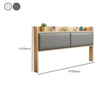 Off-White Upholstered Wood Queen Headboard with Shelves Image - 14