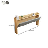 Off-White Upholstered Wood Queen Headboard with Shelves Image - 15