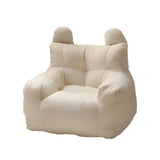 Off-White Velvet Lounge Bean Bag Sofa with Storage Image - 10