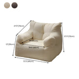 Off-White Velvet Lounge Bean Bag Sofa with Storage Image - 19