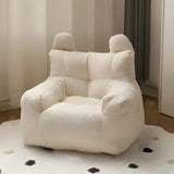 Off-White Velvet Lounge Bean Bag Sofa with Storage Image - 3