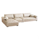 Off-White Water Resistant Leather Modular Sofa Chaise Image - 3