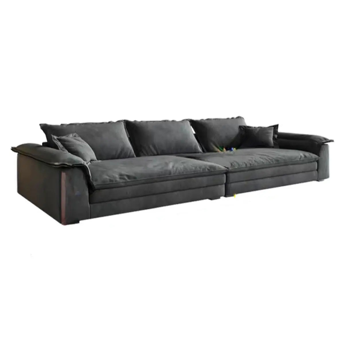 Off-White Water Resistant Leather Modular Sofa Chaise Image - 4