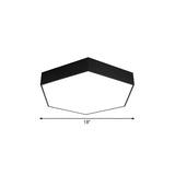 Office Black Hexagon Honeycomb LED Flush Mount Light #size