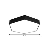 Office Black Hexagon Honeycomb LED Flush Mount Light Image - 5