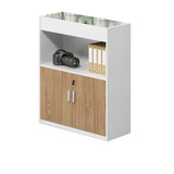 Office Rectangular Wood Natural Finish Storage Cabinet Image - 2