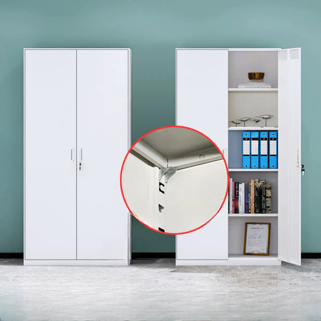 Office Tall Steel White Adjustable Clear Storage Cabinet Image - 11