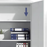 Office Vertical Steel White Clear View Doors Storage Cabinet Image - 6