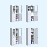 Office Vertical Steel White Clear View Doors Storage Cabinet Image - 9