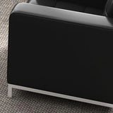 Office White Frame Black Faux Leather Reception Sofa Image - 8