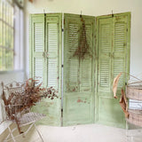 Old Beige Shutter Wood Decorative Folding Room Divider Image - 11