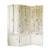 Old Beige Shutter Wood Decorative Folding Room Divider Image - 8