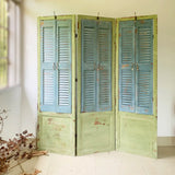 Old Beige Shutter Wood Decorative Folding Room Divider Image - 9