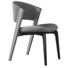 Open Back Faux Leather Seat Metal Dining Chairs Beige Image - 9