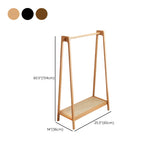 Open Storage A-Frame Bamboo Hooks Coat Rack with Shelves #size