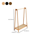 Open Storage A-Frame Bamboo Hooks Coat Rack with Shelves Image - 16