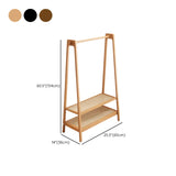 Open Storage A-Frame Bamboo Hooks Coat Rack with Shelves Image - 18