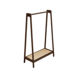 Open Storage A-Frame Bamboo Hooks Coat Rack with Shelves Image - 5