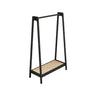 Open Storage A-Frame Bamboo Hooks Coat Rack with Shelves Image - 9