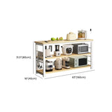 Open Storage Natural Stationary Wood-Metal Kitchen Island Image - 10