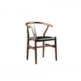 Open Wishbone Natural Rattan Seat Wood Dining Chair Image - 10