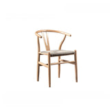 Open Wishbone Natural Rattan Seat Wood Dining Chair Image - 15