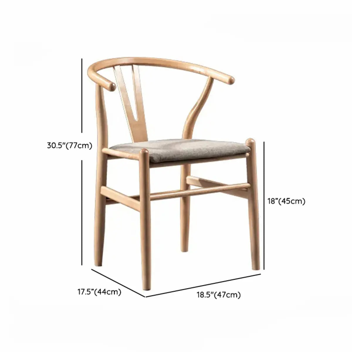 Open Wishbone Natural Rattan Seat Wood Dining Chair Image - 17