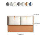 Orange-Beige Rectangular Upholstered Wingback Headboard #size