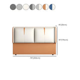 Orange-Beige Rectangular Upholstered Wingback Headboard Image - 24