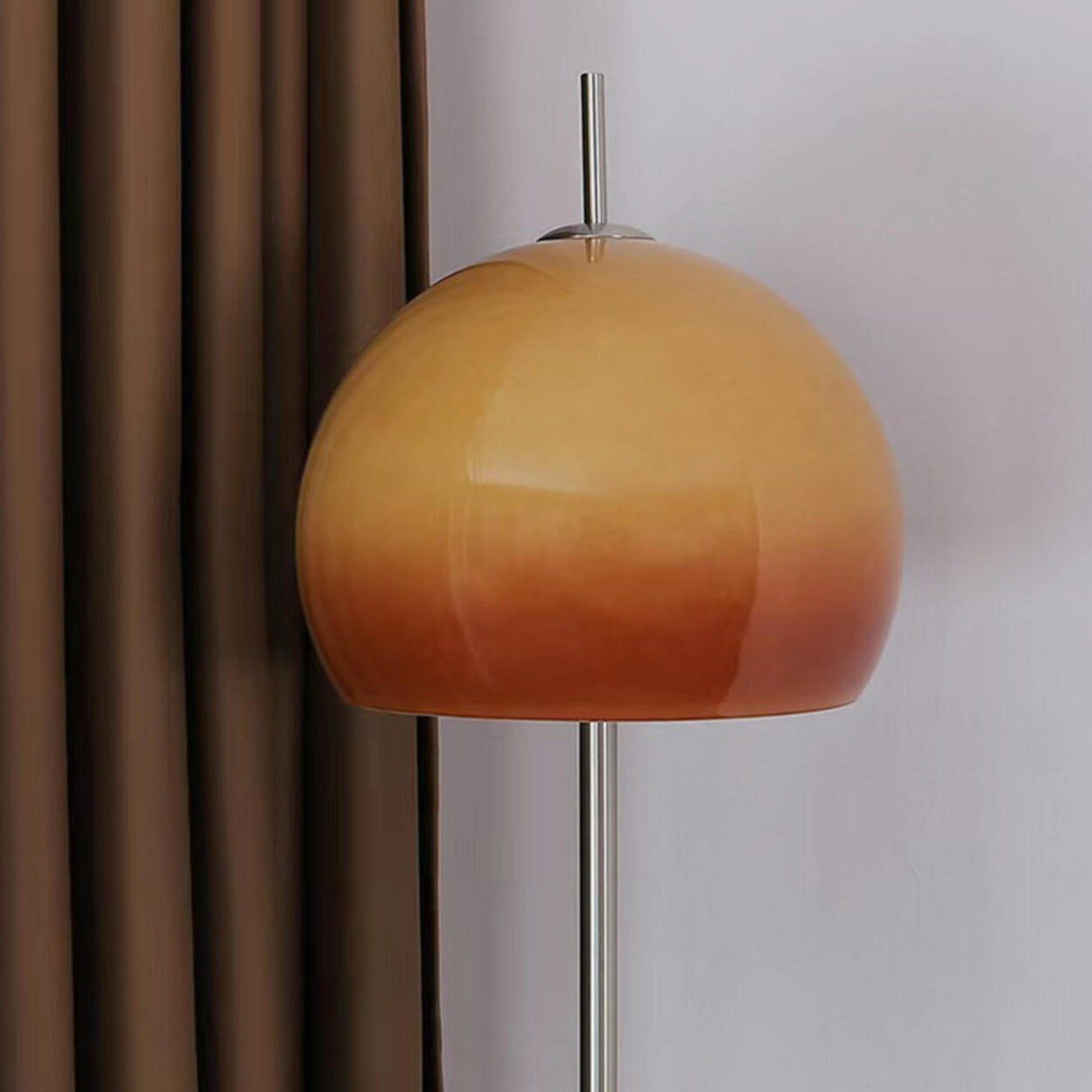 Orange Dome Metal Standing Modern LED Floor Lamp Image - 8