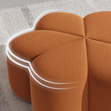 Orange Flower Flannel Medium Sponge Seat Ottomans Image - 10