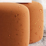 Orange Flower Flannel Medium Sponge Seat Ottomans Image - 16