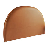 Orange Leather Arched Upholstered Headboard with Legs Image - 5