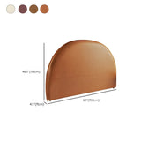 Orange Leather Arched Upholstered Headboard with Legs #size