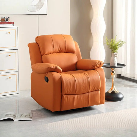 Orange Lockable Back Electric Relax Swivel Recliner Image - 1