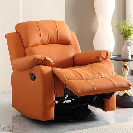 Orange Lockable Back Electric Relax Swivel Recliner Image - 2