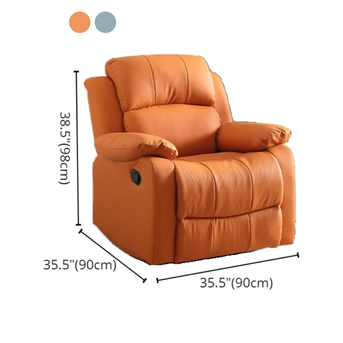 Orange Lockable Back Electric Relax Swivel Recliner 