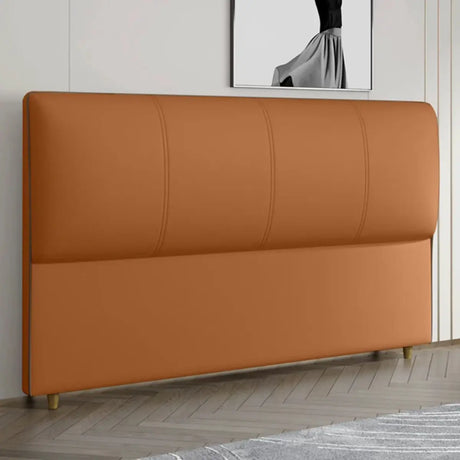 Orange Rectangular Upholstered Headboard with Legs Image - 1